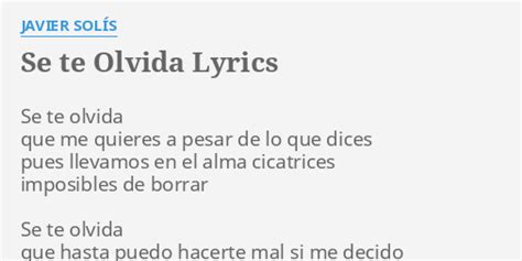 se te olvida lyrics